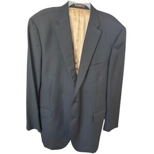 Men's Peter Millar Mens 2 Button Blazer Jacket Wool Long Sleeve Size 48XT black